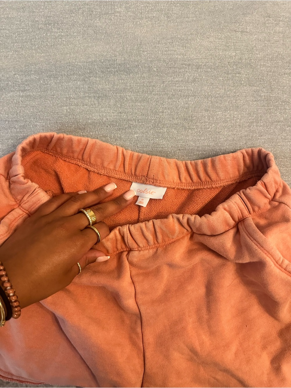 Colsie Coral Peach Elastic-Waist Lounge Shorts size M